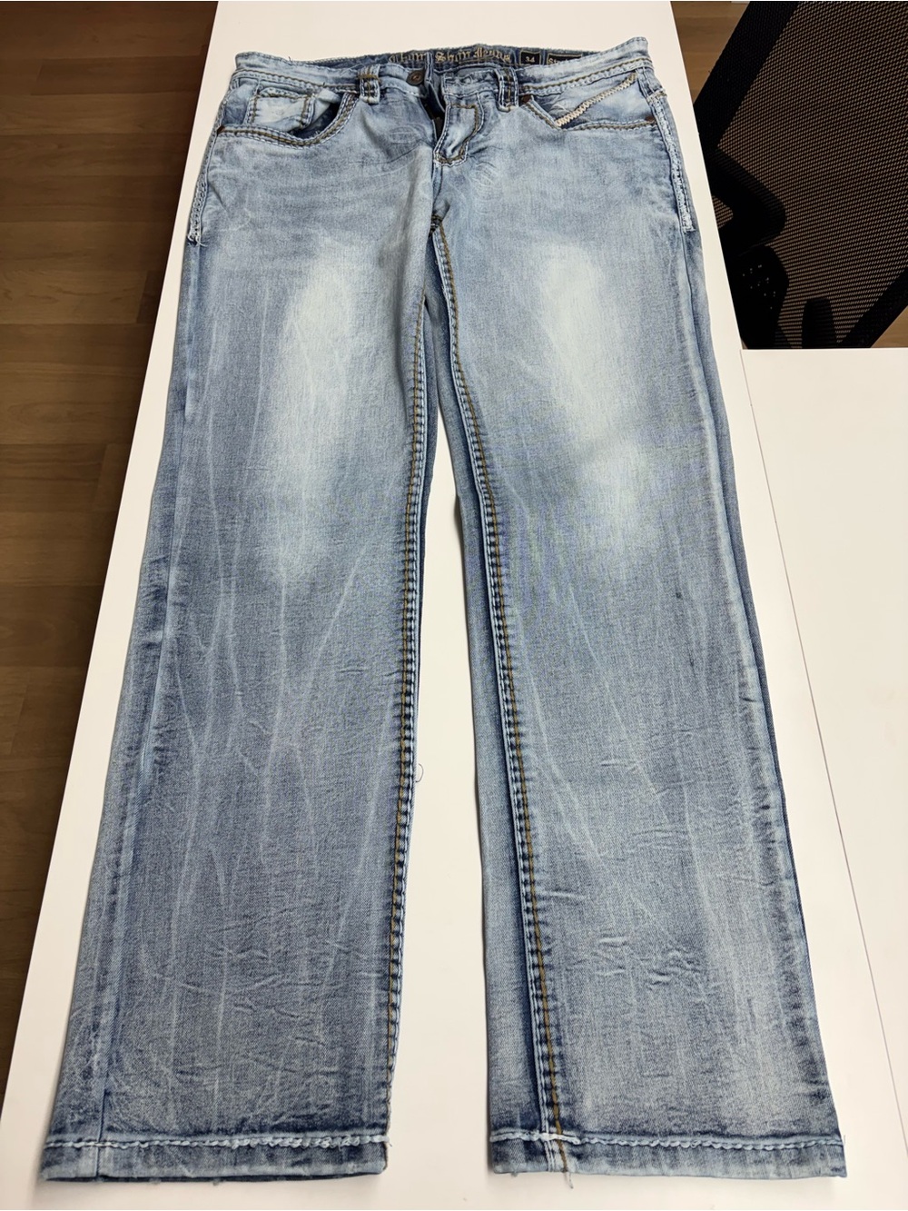 Men's Chop Shop Light Blue Straight Jeans - Classic Straight Fit